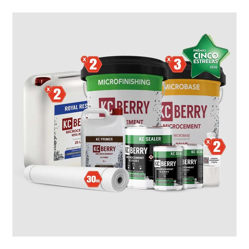 KCberry Complete Microcement Kit for 30 m² — full application system in one box