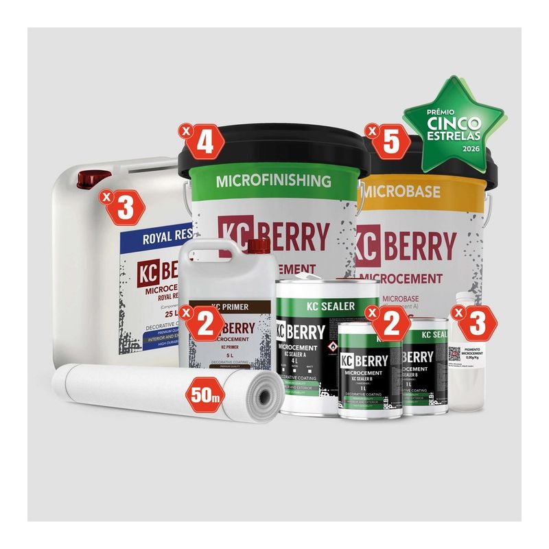 KCberry Complete Microcement Kit for 50 m² — full application system in one box