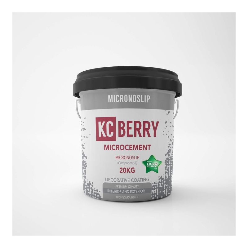KCberry Microcement Micronoslip — non-slip textured coat for wet areas, 15 kg bucket