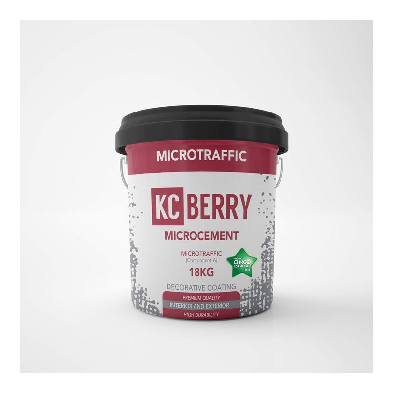 KCberry Microcement Traffic — high-traffic floor coat in a 15 kg bucket