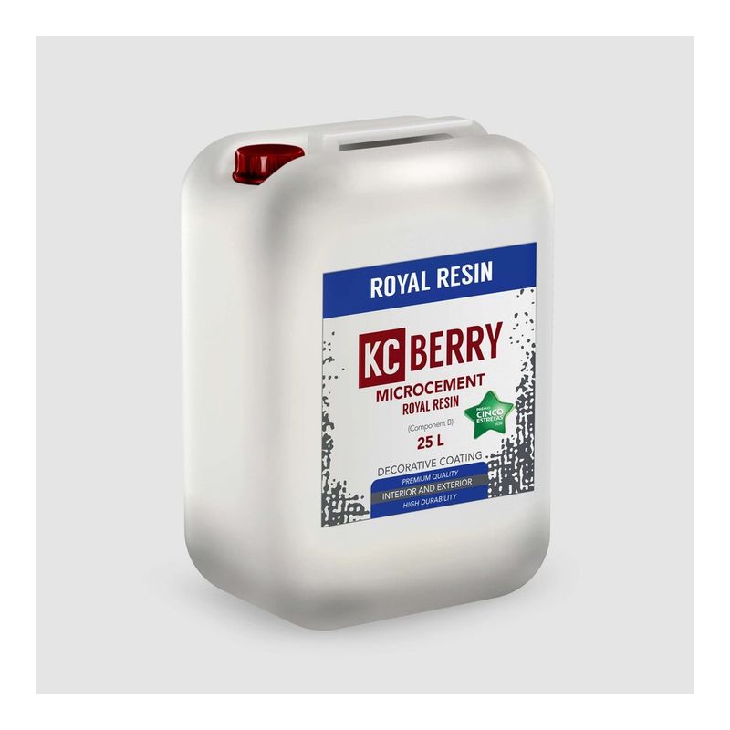 KCberry Royal Resin — acrylic co-binder resin in a 5 kg jug